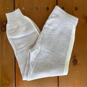 Express Cozy Ribbed Knit Pants in Lavender and Cream - Size XS